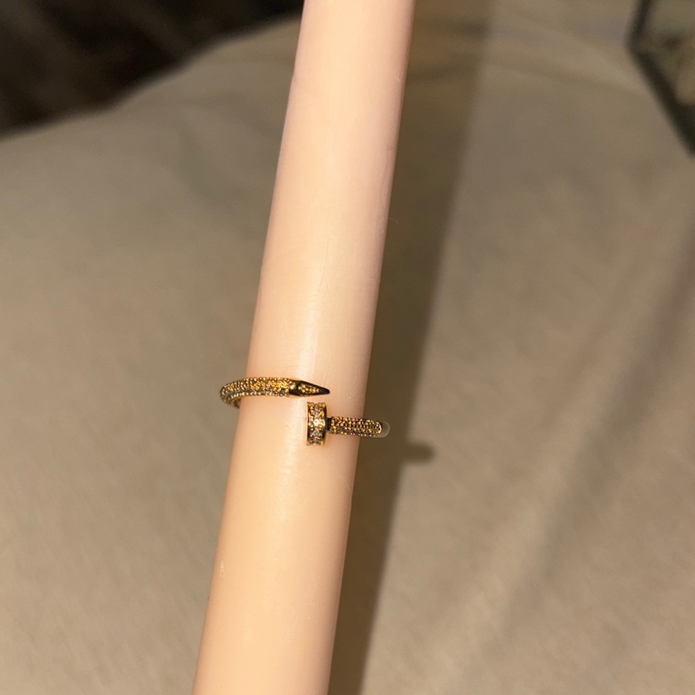 Gold plated nail ring